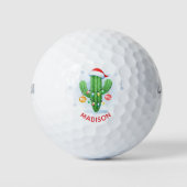 Feestelijke Kerstmis Cactus Leuke Gepersonaliseerd Golfballen (Voorkant)