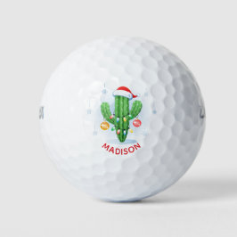 Feestelijke Kerstmis Cactus Leuke Gepersonaliseerd Golfballen