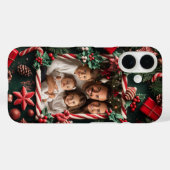 Feestelijke Kerstmis Candy Cane Custom Foto Case-Mate iPhone Case (Achterkant (horizontaal))