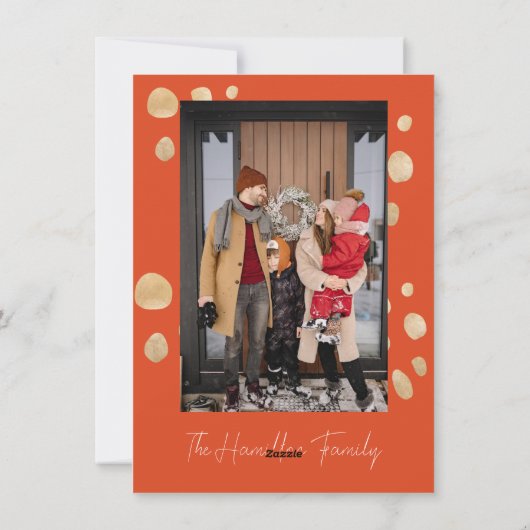 Feestelijke Kerstmis Cheetah met Gouden Accenten F Feestdagenkaart (Achterkant)