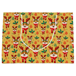 Feestelijke Kerstmis Corgi Hond Groot Cadeauzakje