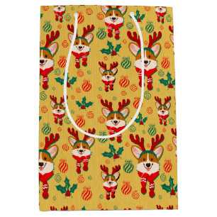 Feestelijke Kerstmis Corgi Hond Medium Cadeauzakje