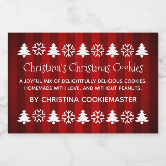 Feestelijke Kerstmis creatief Voedselcontainer Etiket (Enkel label)