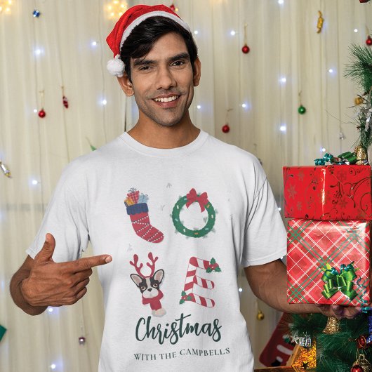 Feestelijke Kerstmis familienaam Matching Custom T-shirt