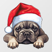 Feestelijke Kerstmis Franse Bulldog Window Cling Raamsticker (Vel)