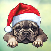 Feestelijke Kerstmis Franse Bulldog Window Cling Raamsticker (Vel 3)