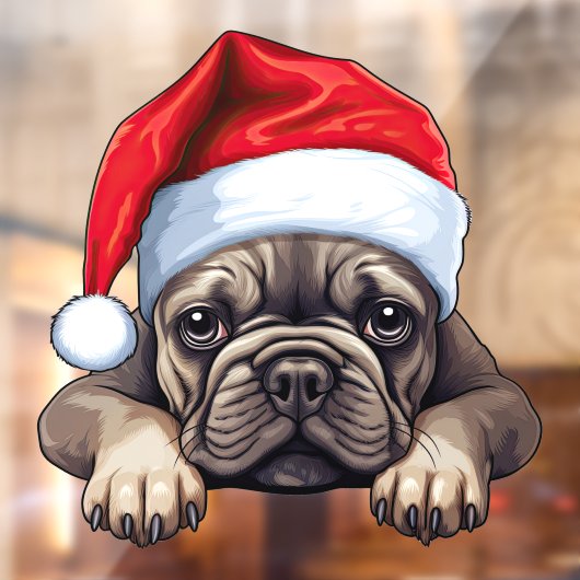 Feestelijke Kerstmis Franse Bulldog Window Cling Raamsticker (Vel 2)