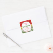 Feestelijke Kerstmis gepersonaliseerd Vierkante Sticker (Envelop)