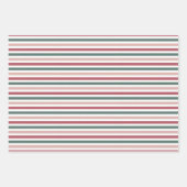 Feestelijke Kerstmis Gestreept 3 Inpakpapier Vel (Voorkant 3)