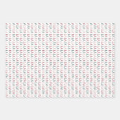 Feestelijke Kerstmis Gestreept 3 Inpakpapier Vel (Voorkant)