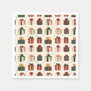 Feestelijke Kerstmis Gift Wrap Design Patroon Servet