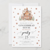 Feestelijke Kerstmis Gingerbread Decorating Party Kaart (Voorkant)