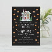 Feestelijke Kerstmis Gingerbread Decorating Party Kaart (Staand voorkant)
