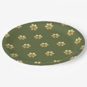 Feestelijke Kerstmis Groen & Gouden Daisy Papieren Bordje (Gekanteld)