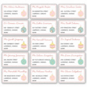 Feestelijke Kerstmis Individuele Naam Verzendadres Sticker (Voorkant)