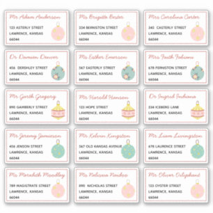 Feestelijke Kerstmis Individuele Naam Verzendadres Sticker