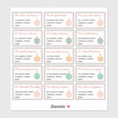 Feestelijke Kerstmis Individuele Naam Verzendadres Sticker (Vel)