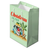Feestelijke Kerstmis Juli strand Santa gnome Medium Cadeauzakje (Achterkant Gekanteld)