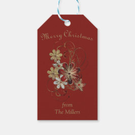 Feestelijke Kerstmis Laurier Cadeaulabel