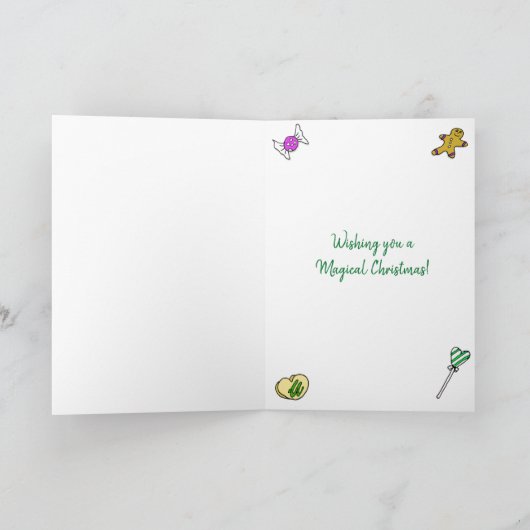 Feestelijke Kerstmis Meisje en Jongens Elfjes Kaart (Binnen)