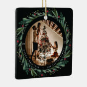 feestelijke kerstmis met bladeren van het pic Squa Keramisch Ornament (Rechts)