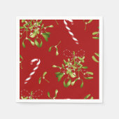 Feestelijke Kerstmis Mistletoe Holiday Greenery Servet (Voorkant)
