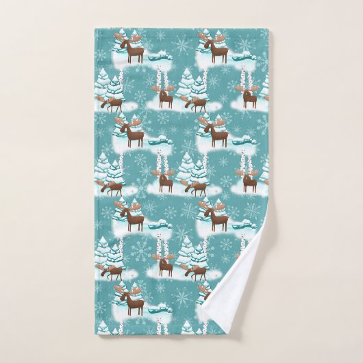 Feestelijke Kerstmis Moose patroon handdoek set (Handdoek)