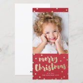 Feestelijke Kerstmis nepfolie fotokaart Feestdagenkaart (Voorkant / Achterkant)