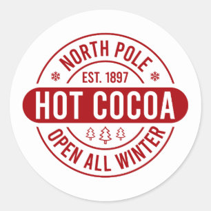 Feestelijke Kerstmis Noordpool warme chocolademelk Ronde Sticker