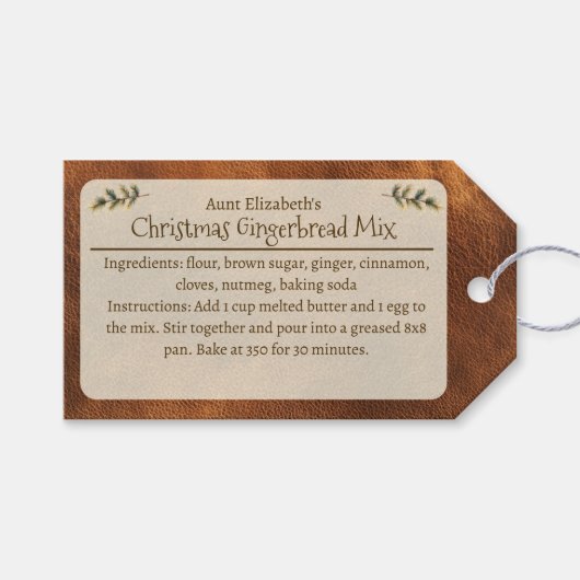 Feestelijke Kerstmis Ontbijtkoek Mix Persoonlijk  Cadeaulabel (Voorkant (Horizontaal))