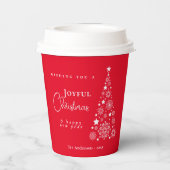 Feestelijke Kerstmis Rode Boom Papieren Bekers (Achterkant)