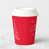 Feestelijke Kerstmis Rode Boom Papieren Bekers (Rechts)