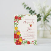 Feestelijke Kerstmis Rode Groene krans Bloemen bru Kaart (Staand voorkant)