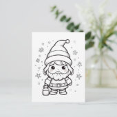 Feestelijke Kerstmis Santa kinder kleuren Briefkaart (Staand voorkant)