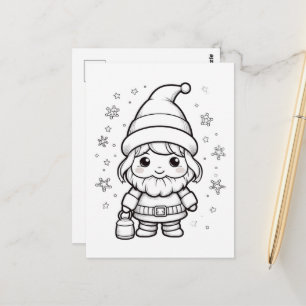 Feestelijke Kerstmis Santa kinder kleuren Briefkaart
