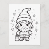 Feestelijke Kerstmis Santa kinder kleuren Briefkaart (Voorkant)