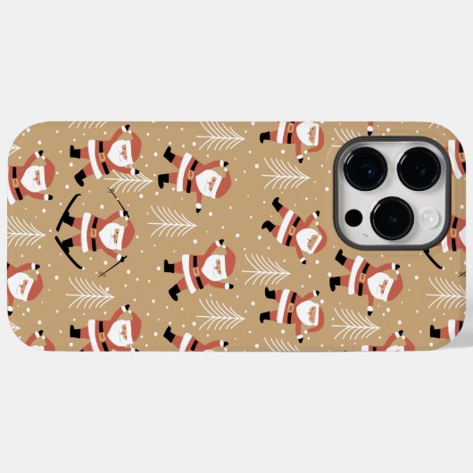 Feestelijke Kerstmis Santa Snowy Viering Case-Mate iPhone Case (Achterkant (horizontaal))