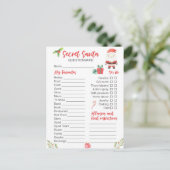 Feestelijke Kerstmis Secret Santa spel Feestdagenkaart (Staand voorkant)