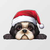 Feestelijke Kerstmis Shih Tzu Venster Cling Raamsticker (Vel)