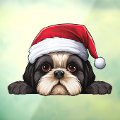 Feestelijke Kerstmis Shih Tzu Venster Cling Raamsticker (Vel 3)