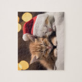 Feestelijke Kerstmis Slapen Kittens Puzzel Legpuzzel (Verticaal)