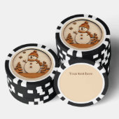 Feestelijke Kerstmis Sneeuwman tekst toevoegen Poker Chips (Opstapeling)