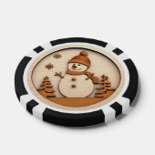 Feestelijke Kerstmis Sneeuwman tekst toevoegen Poker Chips (Enkel)