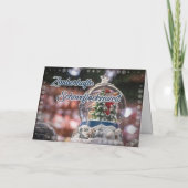 Feestelijke Kerstmis sneeuwstorm bol sneeuwbol Kaart (Achterkant)