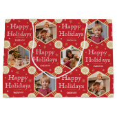 Feestelijke Kerstmis Sneeuwvlok Foto Traditioneel  Groot Cadeauzakje (Voorkant)