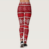 Feestelijke Kerstmis Sneeuwvlok Patroon Leggings (Achterkant)
