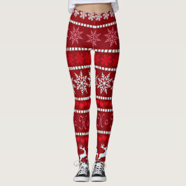 Feestelijke Kerstmis Sneeuwvlok Patroon Leggings