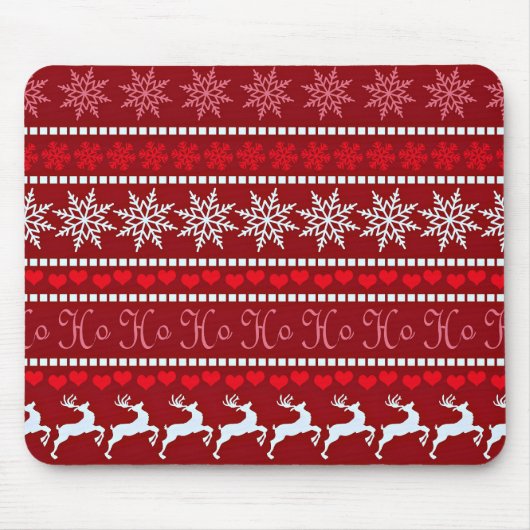 Feestelijke Kerstmis Sneeuwvlok Patroon Muismat (Voorkant)