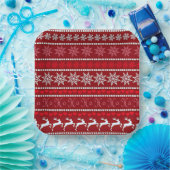 Feestelijke Kerstmis Sneeuwvlok Patroon Papieren Bordje (Feest)