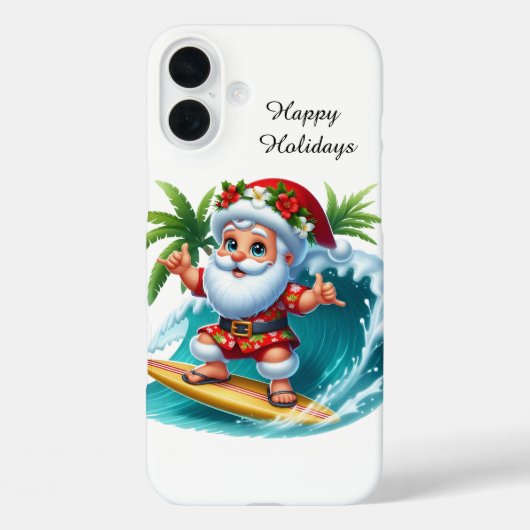 Feestelijke Kerstmis strand aanpasbare Kerstman Case-Mate iPhone Case (Achterkant)